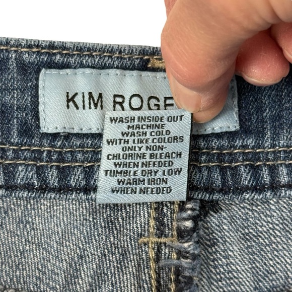 Kim Rogers Straight Leg Jeans Womens Size 12 Mid-Rise Stretch Denim Classic Blue - Picture 9 of 10